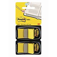 Post-It Index Dual Pack 25 X 44mm Yellow - 2 Dispensers of 50