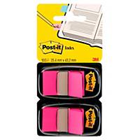 Post-it® Index tabs, roze, 25 x 44 mm, pak met 2 dispensers van 50 tabs