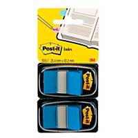 Post-it® Index 6802BLU, bleu, 25 x 44 mm, le paquet de 2 distributeurs
