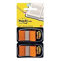Post-It Index Dual Pack 25 X 44mm Orange - 2 Dispensers of 50