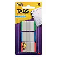 Post-it 686-GBRT Durable Tabs 3 Colors 1 inch x 1.5 inch