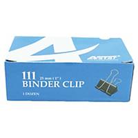Black Binder Clips  25MM - Box Of 12