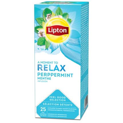 Thé Lipton menthe poivrée, la boîte de 25 sachets de thé