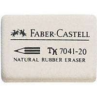 FABER-CASTELL Radierer 7041-20 184120, Naturkautschuk, 40 x 27 x 13 mm, weiß