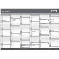 Kalender Mayland Basic 2680 00, 2 x 6 måneder, år 2024, A4, grå