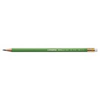 Bleistift Stabilo Greengraph, HB, mit Radiergummi, grün, Packung à 12 Stück