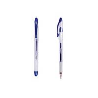 Lyreco Ball Point Pen Stick Grip Fine Blue - Pack Of 12