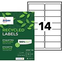 Etiquette adresse recyclée Avery - LR7163 - 99,1 x 38,1 mm - blanche - par 1400
