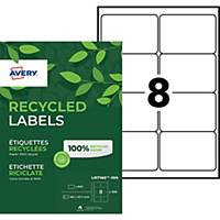 Etiquette adresse recyclée Avery - LR7165 - 99,1 x 67,7 mm - blanche - par 800