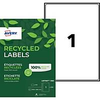 Avery LR7167 laser labels recycled 199,6x289,1mm - box of 100