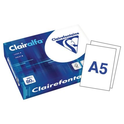 500 feuilles de papier blanc A5 Clairalfa - 80 gr/m²