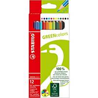 Colouring Pencil - STABILO GREENcolours Wallet of 12 Assorted Colours