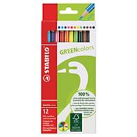 Crayons de couleur Stabilo® Greencolors, HB, la boîte de 12 crayons