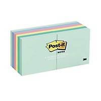 POST-IT 654 PASTEL NOTES 3  X3   ASSORTED COLOURS - PACK OF 12