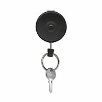 Key chain Rieffel KB485, pull-out chain 120 cm, belt clip, black