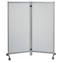 BX2 Paperflow movable 2 part office screen 152x170x44 transparant