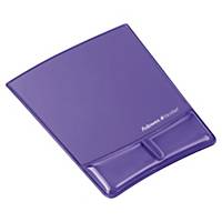 FELLOWES PURPLE CRYSTAL GEL MOUSE PAD WRISTREST WITH MICROBAN