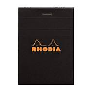 Notesblok Rhodia, linjeret, A7, 80 ark 80 g, sort