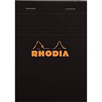 Notesblok Rhodia, linjeret, A6, 80 ark 80 g, sort