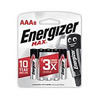 ENERGIZER Max E92 Alkaline Batteries AAA Pack Of 8