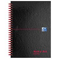 Oxford Black n  Red Notebook A5 Glossy Hardback WireboundRuled 140 Pgs Recycled