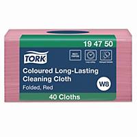 Tork Pink 1 Ply Heavy Duty Colour Cloth - Pack Of 40