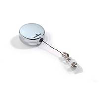 Durable Heavy Duty CHROME Badge Reel with Snap Button Strap - 10 Pack - Silver