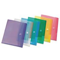 Enveloppes plastiques Tarifold, A5, PP transparent, couleurs assorties, 6 pièces