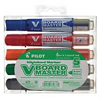 Whiteboardmarker Pilot V-Board Master, rund, etui a 5 farver