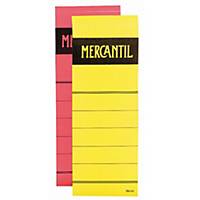 Mercantil mappietiketti tarralla 70mm keltainen, 1 kpl=100 etikettiä