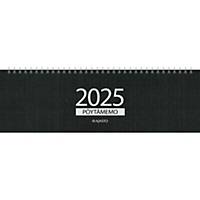 Ajasto Pöytämemo 2025 pöytäkalenteri musta 305 x 90 mm