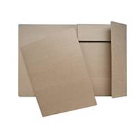 Klapmappe, 3-klap, brun karton, 600 g, A4,