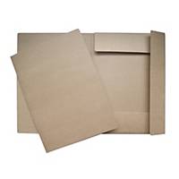 Klapmappe, 3-klap, brun karton, 600 g, folio