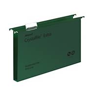 Rexel Crystalfile Extra Foolscap Suspension File 30mm Base Green – Pk 25