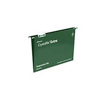 Rexel Crystalfile Extra A4 Suspension File 15mm V Base Green – Pk 25