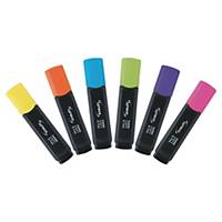Estuche de 6 marcadores fluorescentes de colores surtidos LYRECO