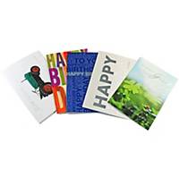 Boîtes de cartes d’anniversaire, 117x173 mm, 5 motifs différents