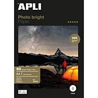 Papel fotográfico Apli Photo bright - A4 - 280 g/m2 - Paquete 60 hojas