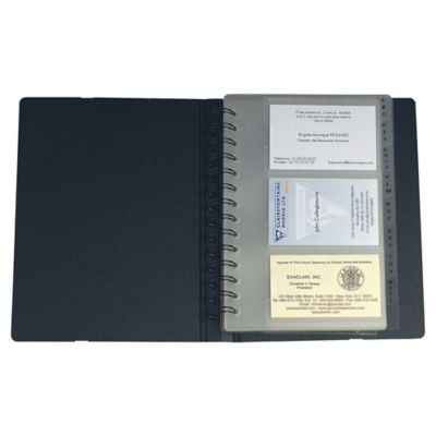 Visitenkartenbuch Exacompta e Fur 1 Karten Masse x15cm Schwarz