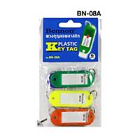 BENNON BN-08A Key Tags Assorted Colours - Pack of 6