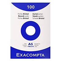Exacompta Cards, A5, White, Pack of 100