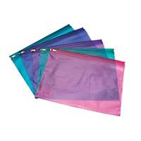 Assorted Bright A4+ Zip Bags - Pack of 25