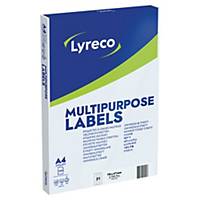 Univerzálne hranaté etikety Lyreco, 70 x 41 mm, 21 kus/hárok
