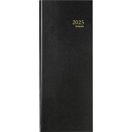 Agenda banque Brepols - 2024 - 2 volumes - format long 15 x 34 cm - noir