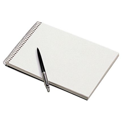 Bloc steno pages blanches, petit bloc cahier mémo pages blanches.