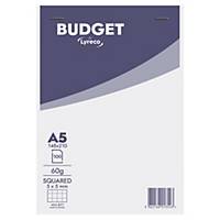 Lyreco Budget notepad A5 squared 5x5 mm stapled 100 pages