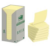 Post-it® Gerecycleerde Z-Notes Canary Yellow™, geel, 76 x 76 mm, per 16 blokken