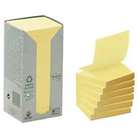 Post It 100 Percent Recycled Z Notes 76 X 76Mm Yellow - Pack Of 16 Pads