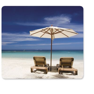 Mausmatte Fellowes, aus 95% recycelten Gummireifen, Motiv Strand