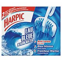 Bloc anti-tartre WC Harpic Eau Bleue - fraîcheur marine - boîte de 2
